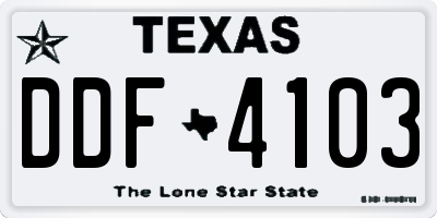 TX license plate DDF4103