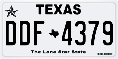 TX license plate DDF4379
