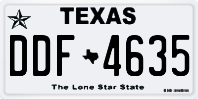 TX license plate DDF4635
