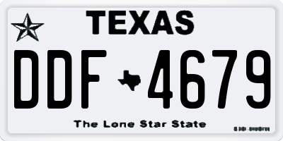 TX license plate DDF4679