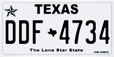 TX license plate DDF4734