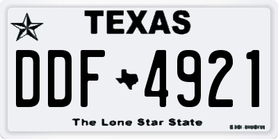 TX license plate DDF4921