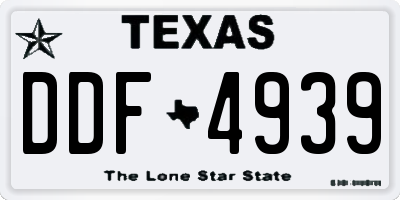 TX license plate DDF4939