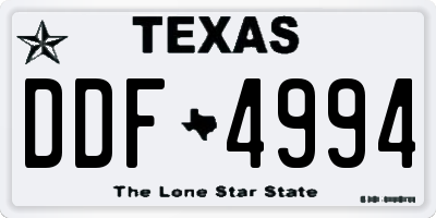 TX license plate DDF4994