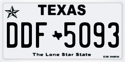 TX license plate DDF5093