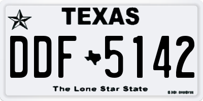TX license plate DDF5142