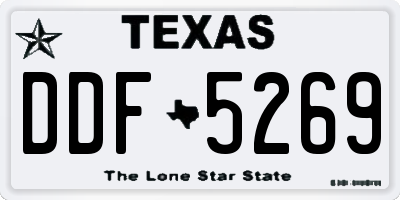 TX license plate DDF5269