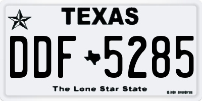 TX license plate DDF5285