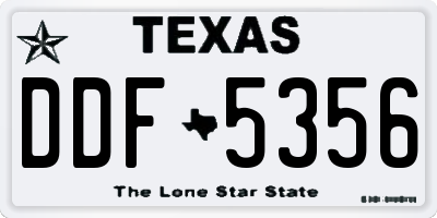 TX license plate DDF5356