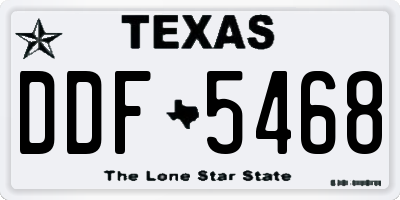 TX license plate DDF5468