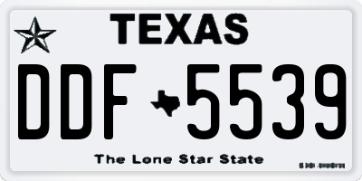 TX license plate DDF5539
