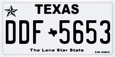 TX license plate DDF5653