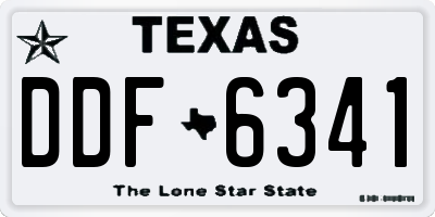 TX license plate DDF6341