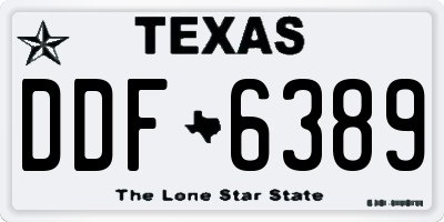 TX license plate DDF6389