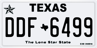 TX license plate DDF6499