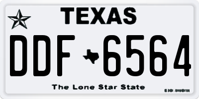 TX license plate DDF6564