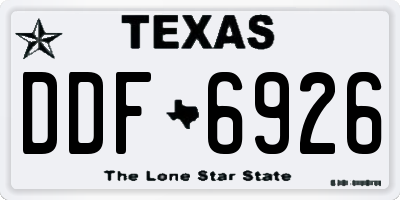 TX license plate DDF6926
