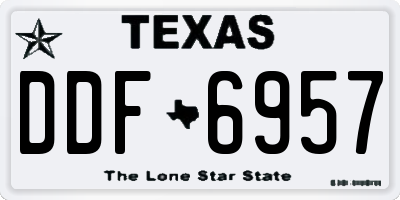 TX license plate DDF6957
