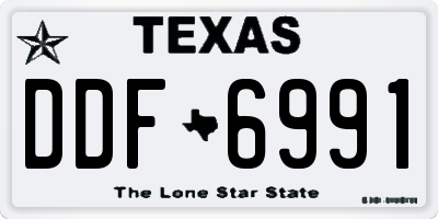 TX license plate DDF6991