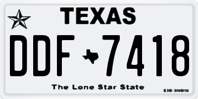 TX license plate DDF7418