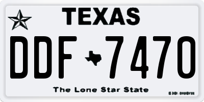TX license plate DDF7470