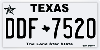 TX license plate DDF7520