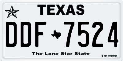 TX license plate DDF7524