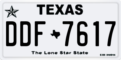 TX license plate DDF7617