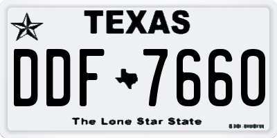 TX license plate DDF7660
