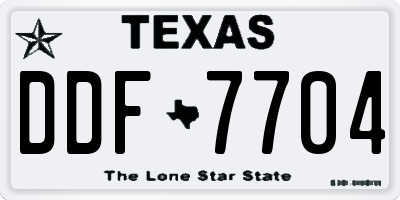 TX license plate DDF7704