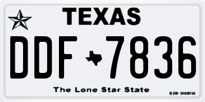 TX license plate DDF7836