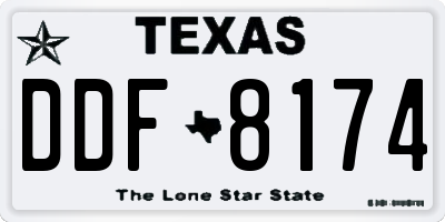 TX license plate DDF8174