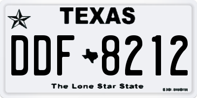 TX license plate DDF8212