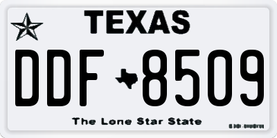 TX license plate DDF8509