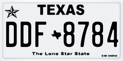 TX license plate DDF8784