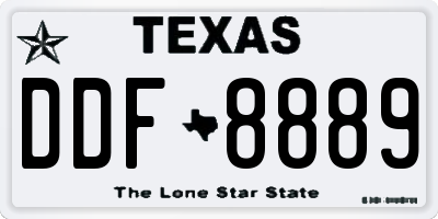TX license plate DDF8889