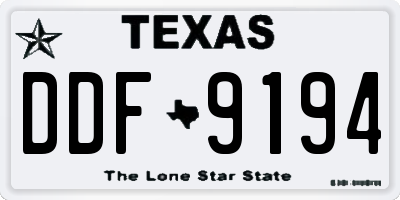 TX license plate DDF9194