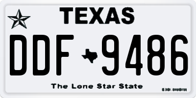 TX license plate DDF9486