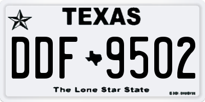 TX license plate DDF9502