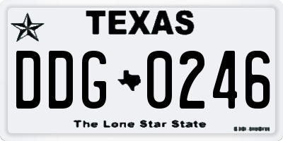 TX license plate DDG0246