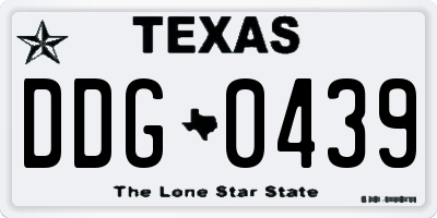 TX license plate DDG0439