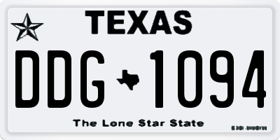 TX license plate DDG1094