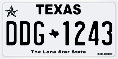 TX license plate DDG1243