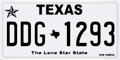 TX license plate DDG1293