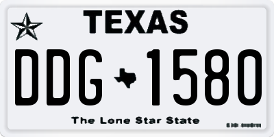 TX license plate DDG1580