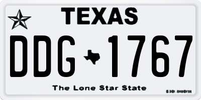 TX license plate DDG1767