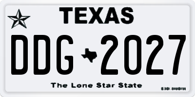 TX license plate DDG2027