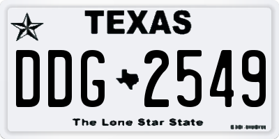 TX license plate DDG2549