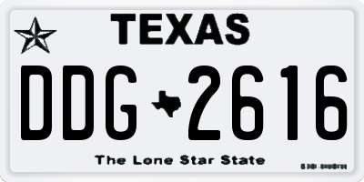 TX license plate DDG2616