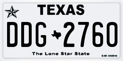 TX license plate DDG2760